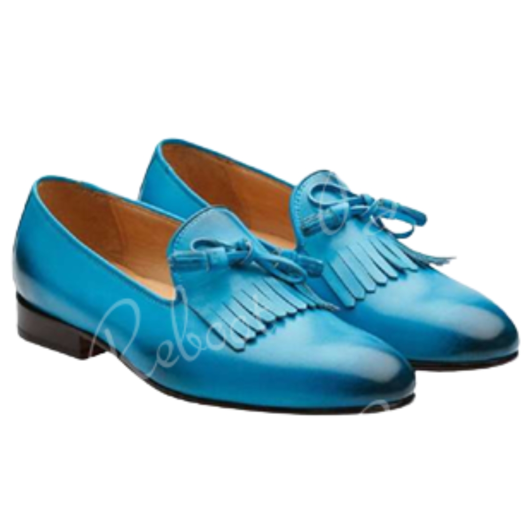 Leather Fringe Loafers Shoes